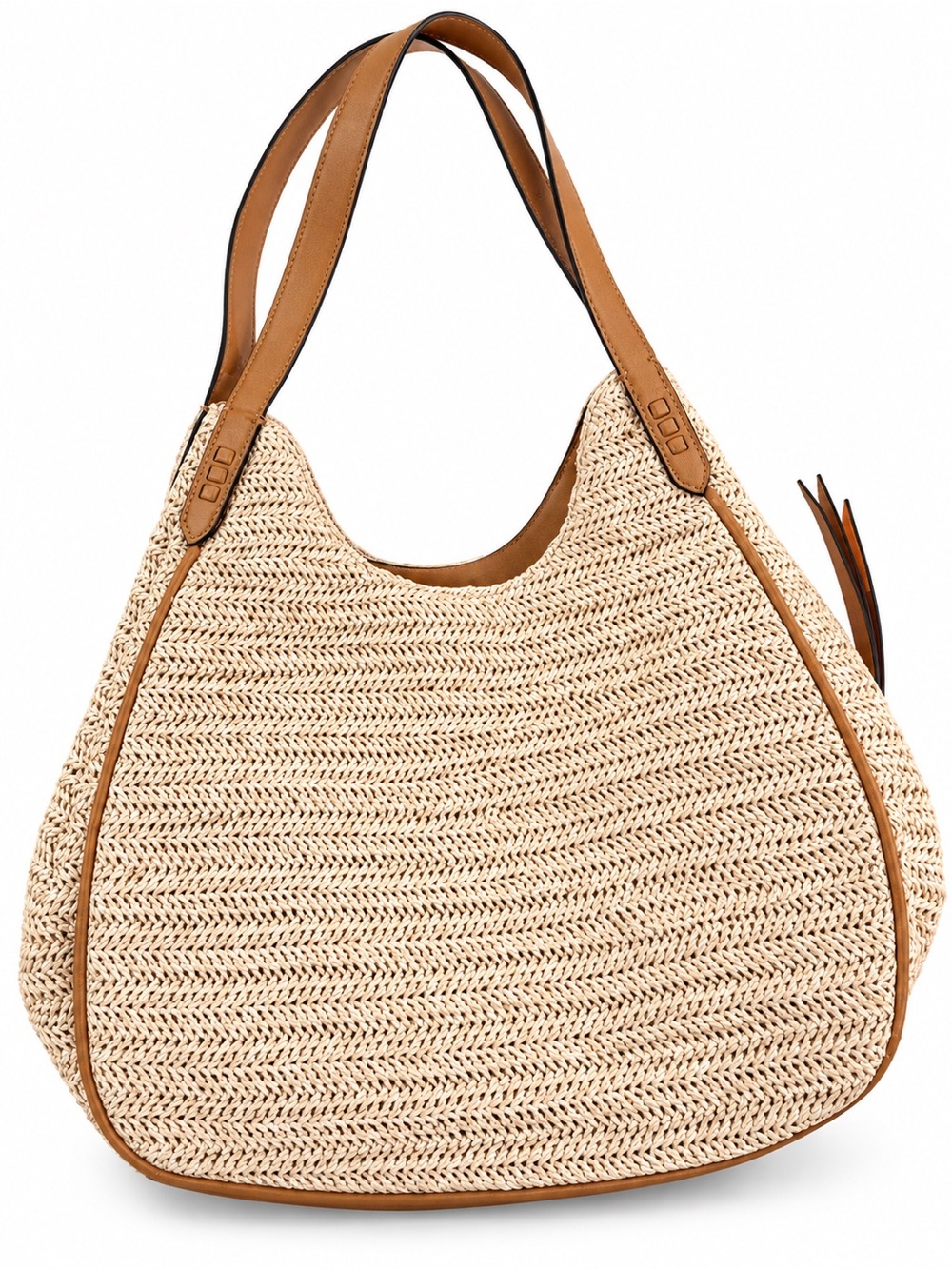 Style & Co. Woven Straw Chevron Hobo Shoulder Bag - Boho Summer Beach Purse